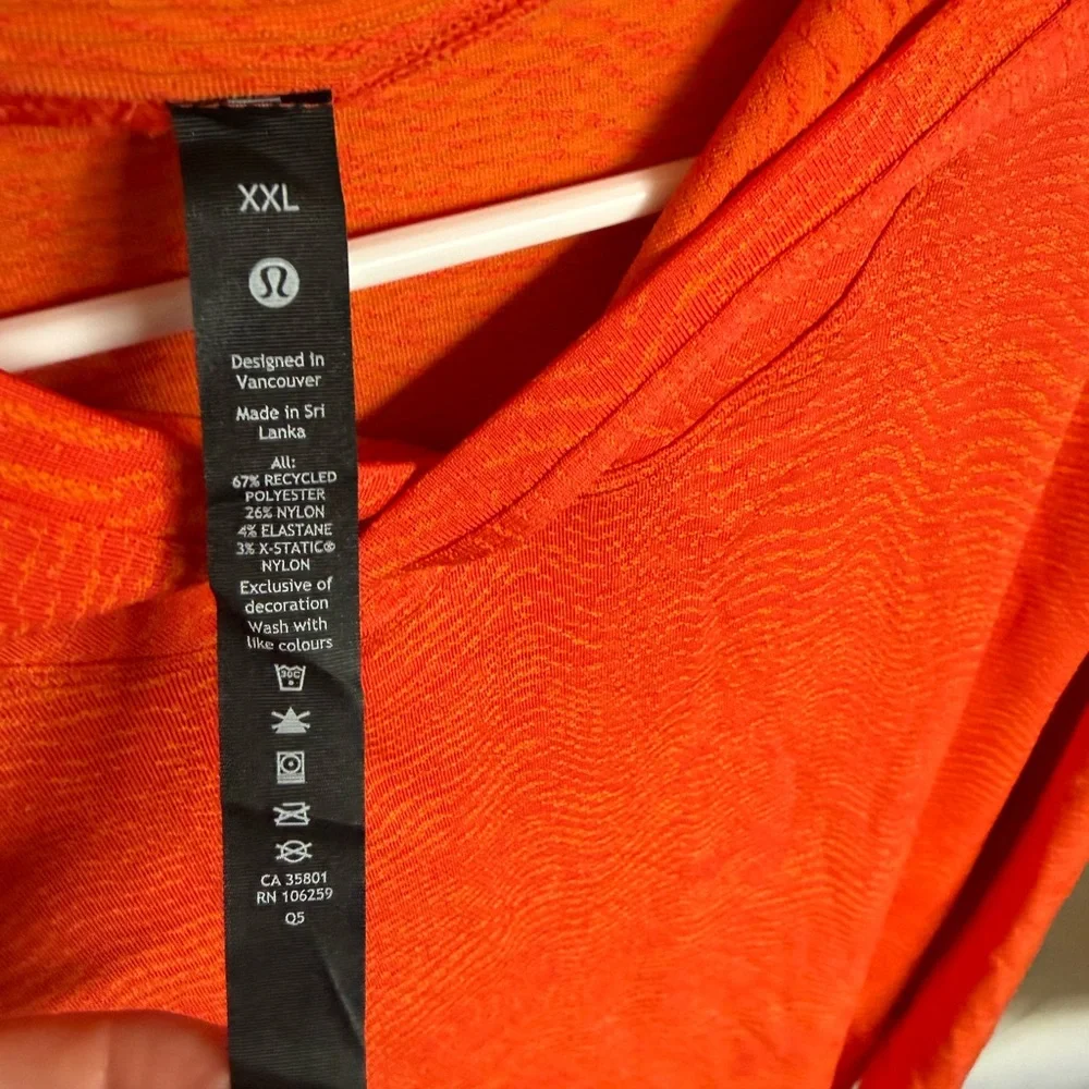 Metal Vent Tech Hoodie - XXL Men’s Lululemon Top, Longsleeves, Orange - Picture 4 of 7